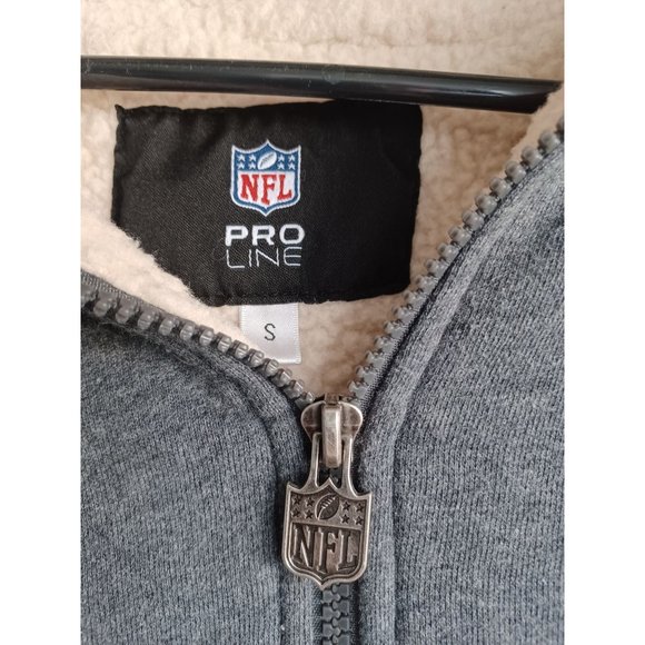 Denver Broncos Gray Fleece Lined Zip Front Hoodie NFL Pro Line Football XL - Picture 3 of 6